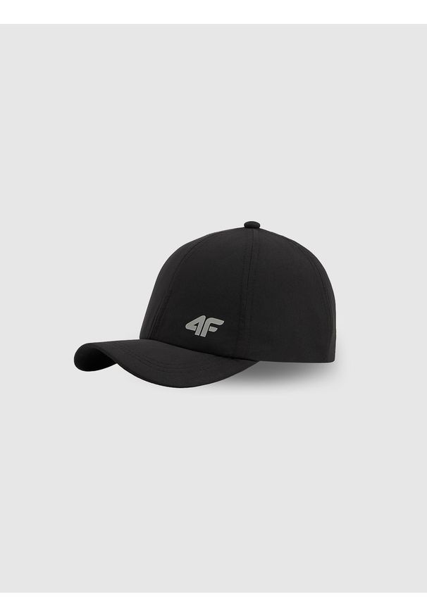 4f - 4F Czapka z daszkiem snapback dziecięca - czarna MT. Kolor: czarny. Materiał: bawełna, materiał. Styl: sportowy, casual, klasyczny, młodzieżowy