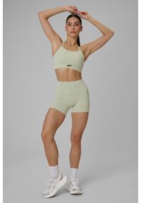 4f - 4F Legginsy krótkie treningowe bezszwowe damskie - zielone XS/S. Stan: podwyższony. Kolor: zielony. Materiał: skóra. Długość: krótkie. Sport: fitness #1