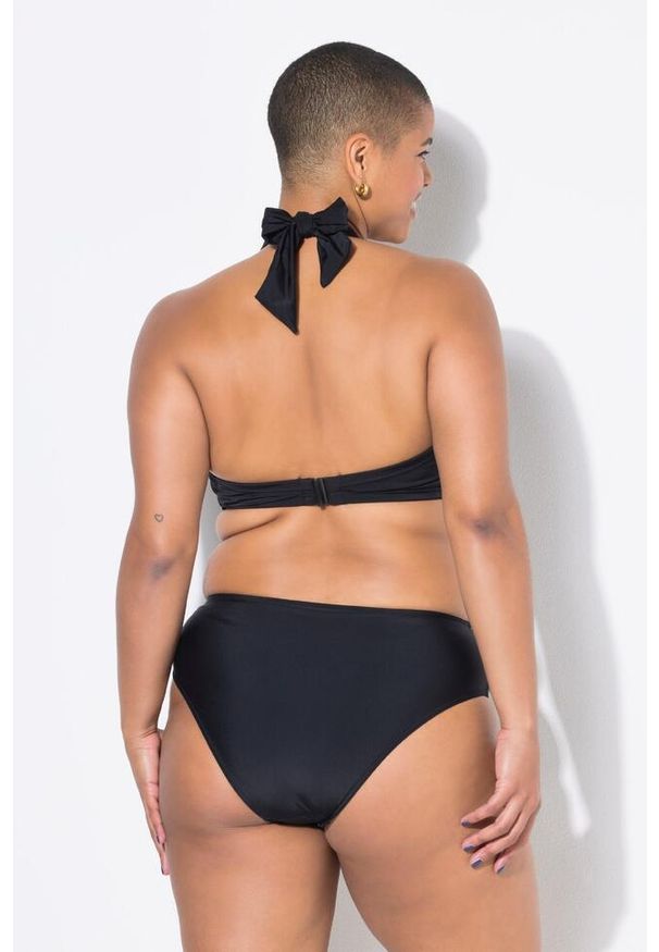 ULLA POPKEN - Damskie Figi od bikini wysoki stan. Stan: podwyższony. Kolekcja: plus size. Kolor: czarny. Materiał: poliester, poliamid, materiał, elastan
