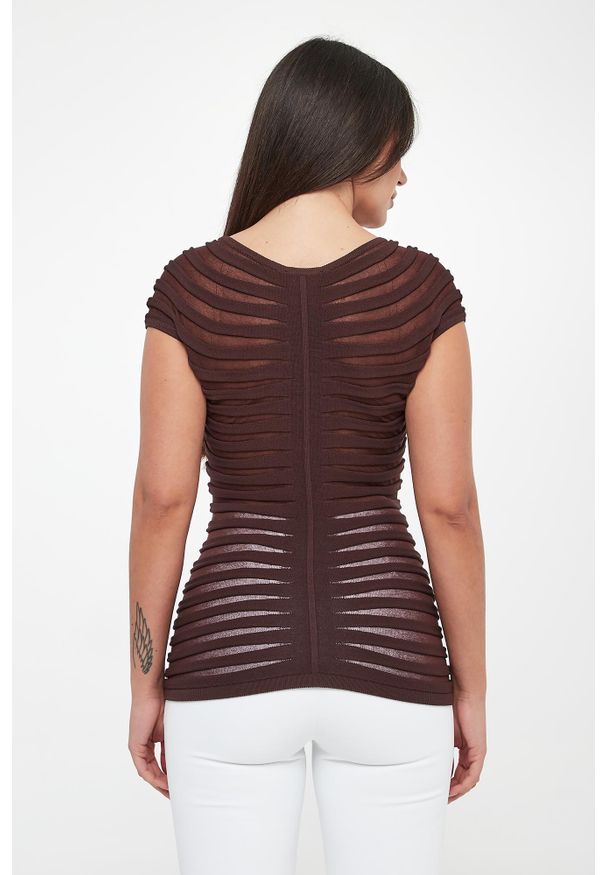 Elisabetta Franchi - Bluzka damska z tiulu ELISABETTA FRANCHI. Materiał: tiul