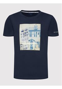 Pepe Jeans T-Shirt Teller PM508377 Granatowy Regular Fit. Kolor: niebieski. Materiał: bawełna