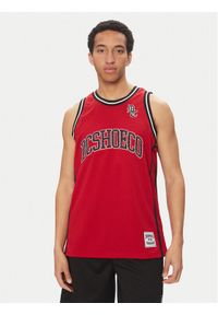 DC Tank top ADYKT03257 Czerwony Regular Fit. Kolor: czerwony. Materiał: syntetyk