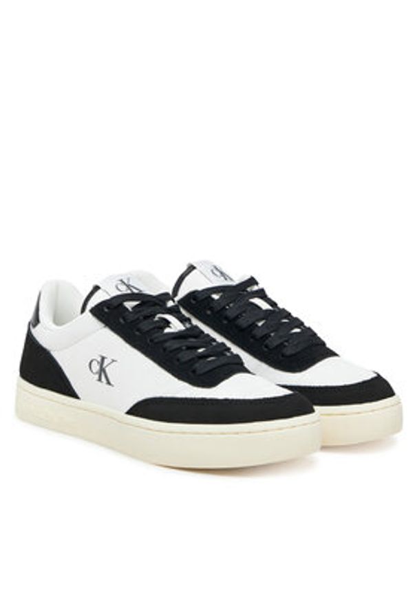 Calvin Klein Jeans Sneakersy Classic Cupsole Mix In YW0YW01767 Biały. Kolor: biały. Materiał: zamsz, skóra