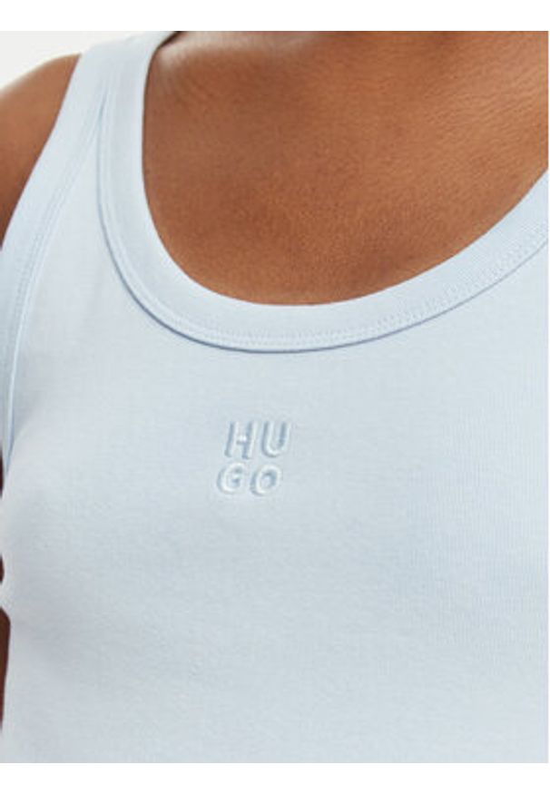 Hugo - HUGO Top Datamia 50514489 Niebieski Slim Fit. Kolor: niebieski. Materiał: bawełna