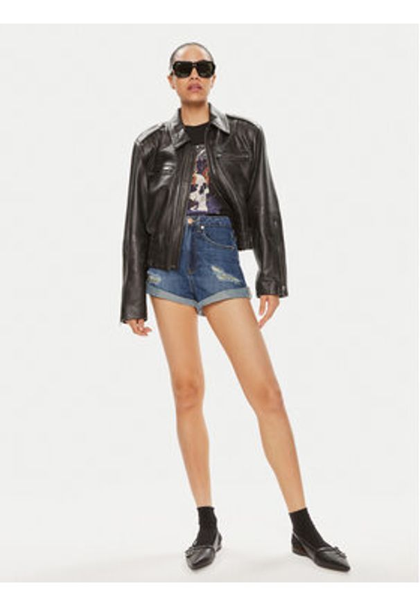 One Teaspoon Szorty jeansowe Bandits 26275 Niebieski Relaxed Fit. Kolor: niebieski. Materiał: bawełna