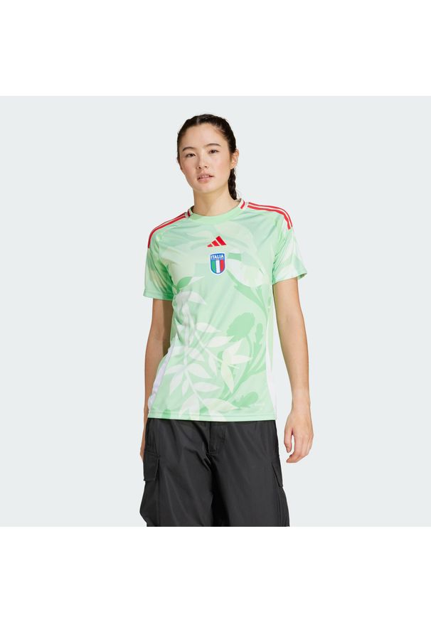 Adidas - Koszulka Italy 25 (Women's Team) Away. Kolor: zielony. Materiał: materiał. Sport: piłka nożna
