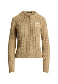 Lauren Ralph Lauren - LAUREN RALPH LAUREN Kardigan 200932225007 Beżowy Slim Fit. Kolor: beżowy. Materiał: bawełna #5
