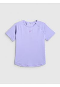 4f - 4F Koszulka treningowa regular szybkoschnąca damska - fioletowa S. Kolor: fioletowy. Materiał: materiał, włókno. Sport: fitness #1