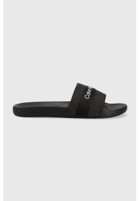 Calvin Klein Jeans klapki SLIDE WEBBING męskie kolor czarny YM0YM00393. Kolor: czarny. Materiał: włókno, materiał. Obcas: na obcasie. Wysokość obcasa: niski #1