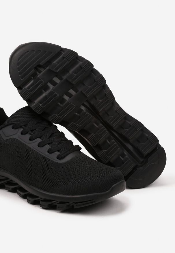 Born2be - Czarne Buty Sportowe Sneakersy z Motywem Ombre Lorami. Kolor: czarny
