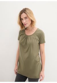 bonprix - Długi shirt. Kolor: zielony. Długość: długie #1