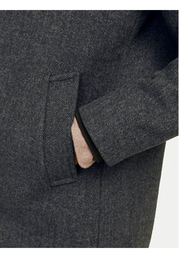 Jack & Jones - Jack&Jones Płaszcz wełniany Harrison 12258674 Szary Regular Fit. Kolor: szary. Materiał: wełna, syntetyk