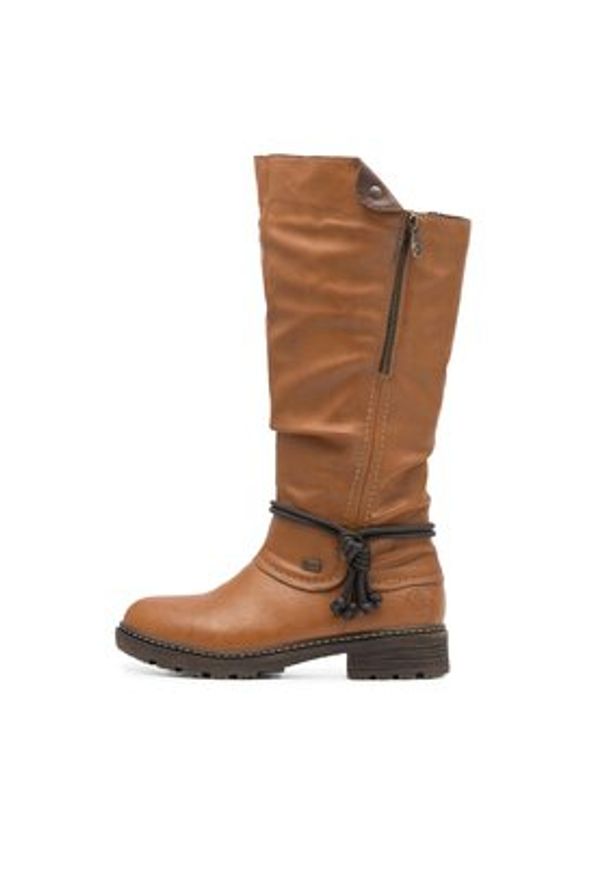Rieker Kozaki Z4758-24 Brązowy. Kolor: brązowy. Materiał: syntetyk