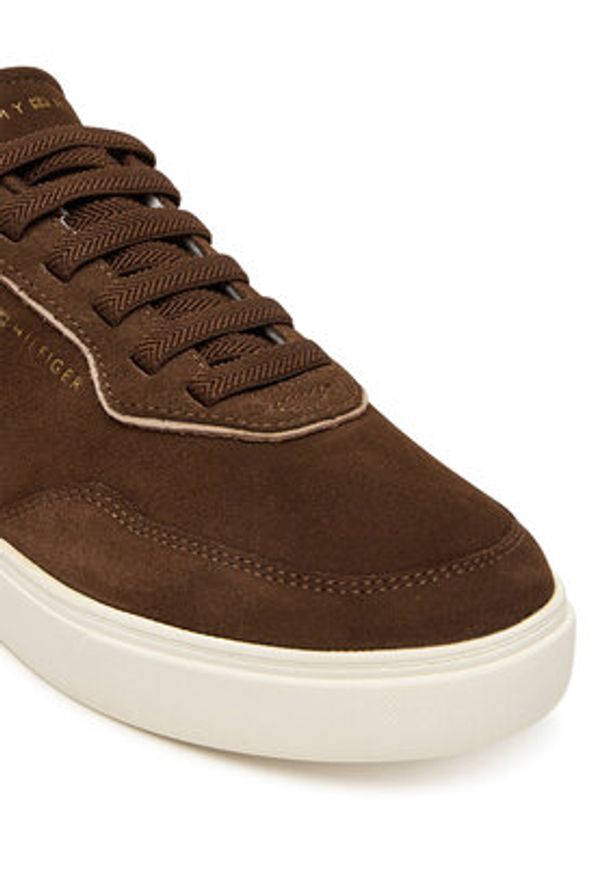 TOMMY HILFIGER - Tommy Hilfiger Sneakersy Casual FW0FW09050 Brązowy. Okazja: na co dzień. Kolor: brązowy. Materiał: zamsz, skóra