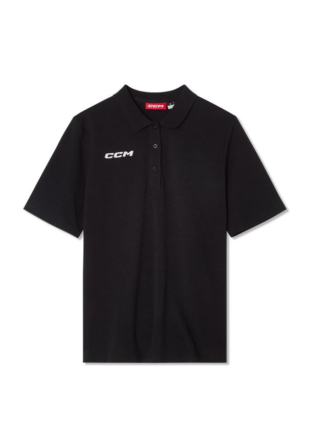 CCM - Koszulka polo drużynowa - Dorośli - Czarny. Typ kołnierza: polo. Kolor: czarny. Styl: elegancki, sportowy