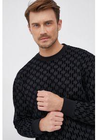 Karl Lagerfeld Bluza bawełniana kolor czarny wzorzysta. Okazja: na co dzień. Kolor: czarny. Materiał: bawełna. Styl: casual #2