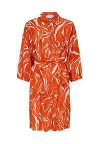 Selected Femme Sukienka koszulowa 16089034 Pomarańczowy Regular Fit. Kolor: pomarańczowy. Typ sukienki: koszulowe #3