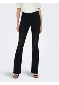 only - ONLY Jeansy 15286686 Czarny Flared Fit. Kolor: czarny #1