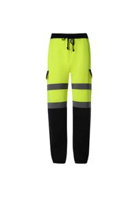 YOKO - Męskie Spodnie Dresowe HiVis. Kolor: żółty, wielokolorowy, niebieski. Materiał: dresówka