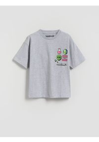 Reserved - Bawełniany t-shirt Minecraft - jasnoszary. Kolor: szary. Materiał: bawełna #1