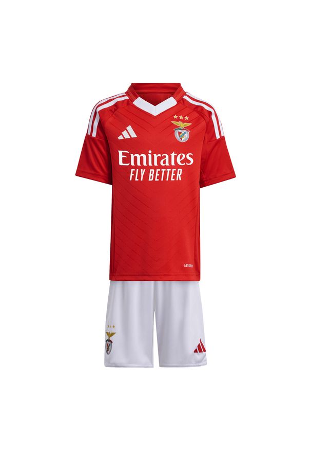 Adidas - Dziecięcy zestaw koszulka domowa i spodenki Benfica Lisbonne 2024/25. Okazja: do domu. Kolor: czerwony. Styl: młodzieżowy