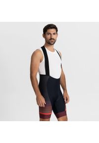 ROGELLI - Spodenki rowerowe na szelkach męskie Rogelli Hero II. Kolor: czerwony, wielokolorowy, czarny, szary
