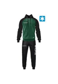 Givova - GIVOVA Dres męski Tuta Italia 103 z polaru, kaptur, rozmiar S. Kolor: czarny. Materiał: polar, dresówka