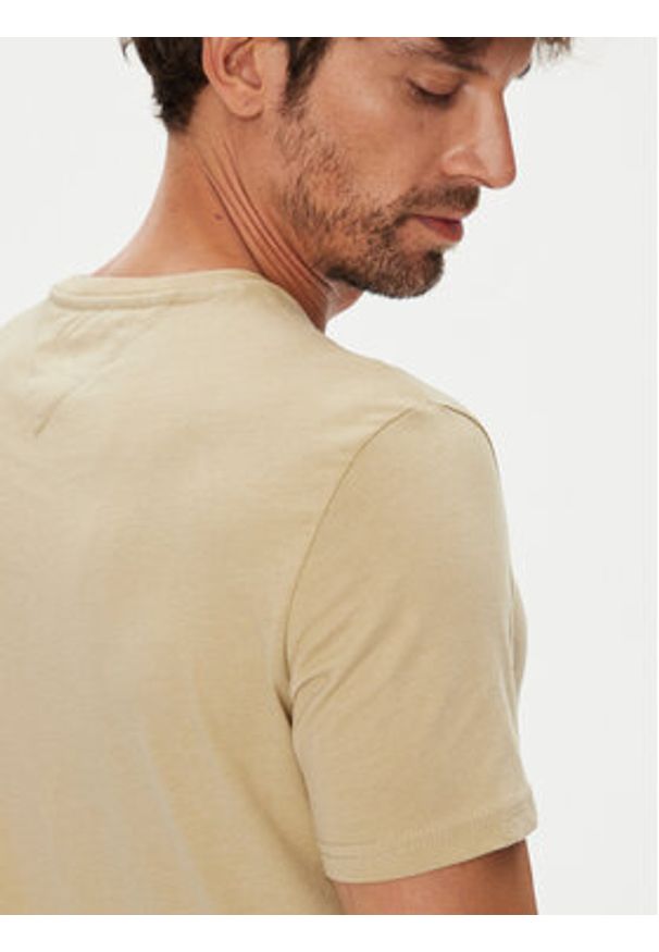 Tommy Jeans T-Shirt Jaspe DM0DM20363 Beżowy Slim Fit. Kolor: beżowy. Materiał: bawełna, syntetyk