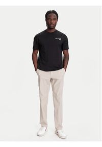 Lacoste T-Shirt TH9880 Czarny Classic Fit. Kolor: czarny. Materiał: bawełna