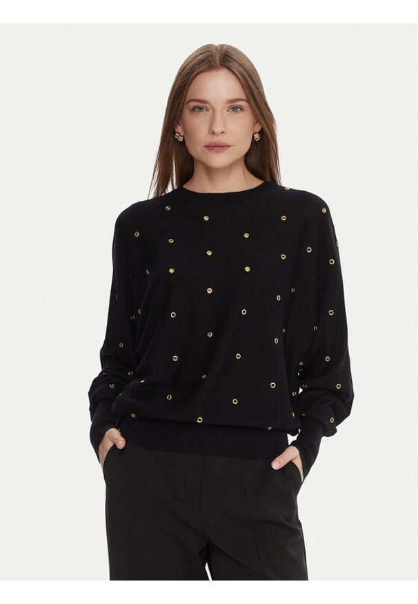 LOLA CASADEMUNT Sweter MF2511023 Czarny Oversize. Kolor: czarny. Materiał: syntetyk