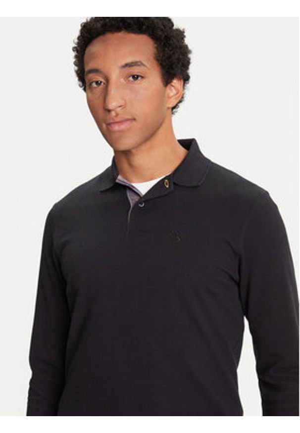 Barbour Polo Tartan MML0705BK31 Czarny Regular Fit. Typ kołnierza: polo. Kolor: czarny. Materiał: bawełna