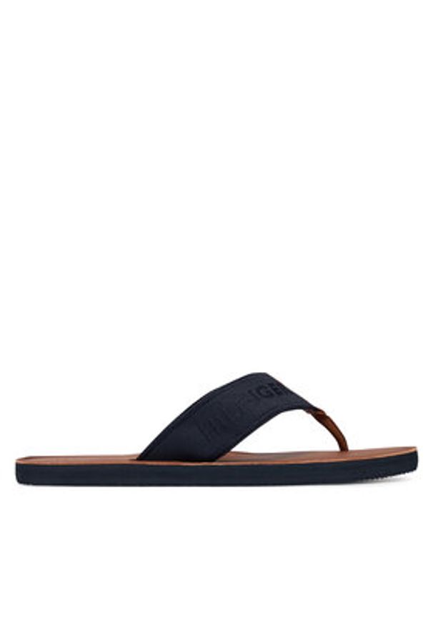 TOMMY HILFIGER - Tommy Hilfiger Japonki Jacquard Logo FM0FM05808 Granatowy. Kolor: niebieski. Materiał: materiał