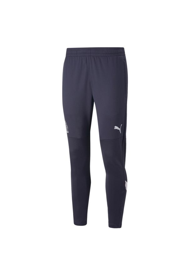 Puma - spodnie treningowe om 2022/23. Kolor: niebieski, wielokolorowy, biały. Materiał: materiał. Sport: piłka nożna