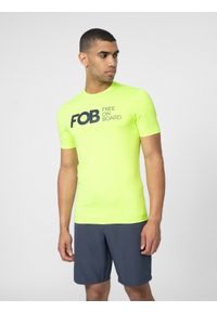 4f - Koszulka z filtrem UV męska. Kolor: żółty. Materiał: materiał, dzianina. Styl: sportowy. Sport: żeglarstwo