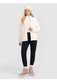 4f - 4F Polar ze stójką oversize damski - biały S. Typ kołnierza: kołnierzyk stójkowy. Kolor: biały. Materiał: polar #2