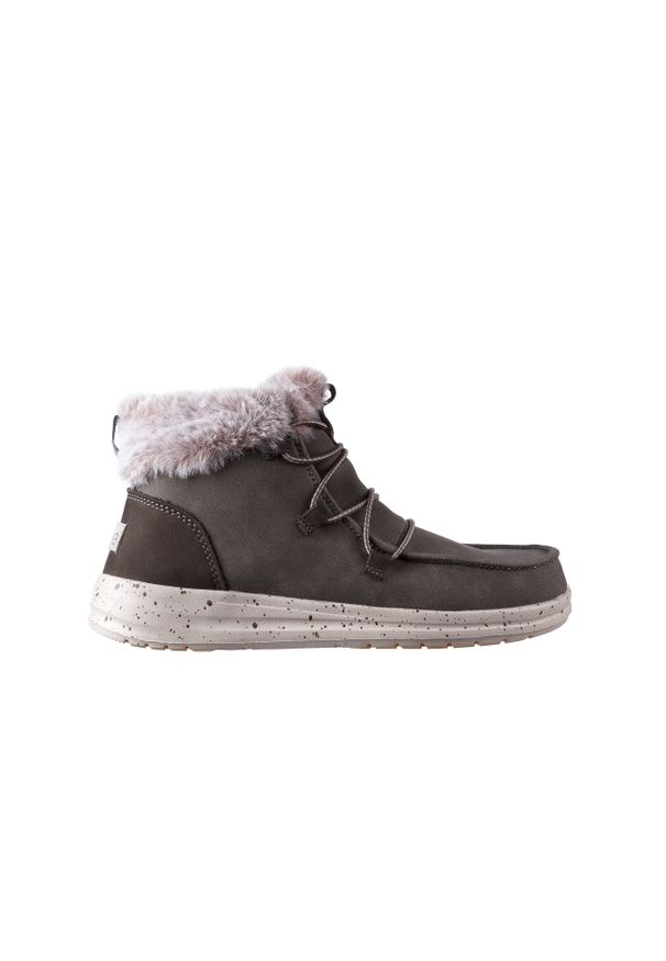 Śniegowce HeyDude Eloise Bruno 003194, Zielony, Skóra naturalna - 36. Zapięcie: bez zapięcia. Kolor: zielony. Materiał: nubuk. Szerokość cholewki: normalna. Wzór: kropki. Sezon: zima, jesień