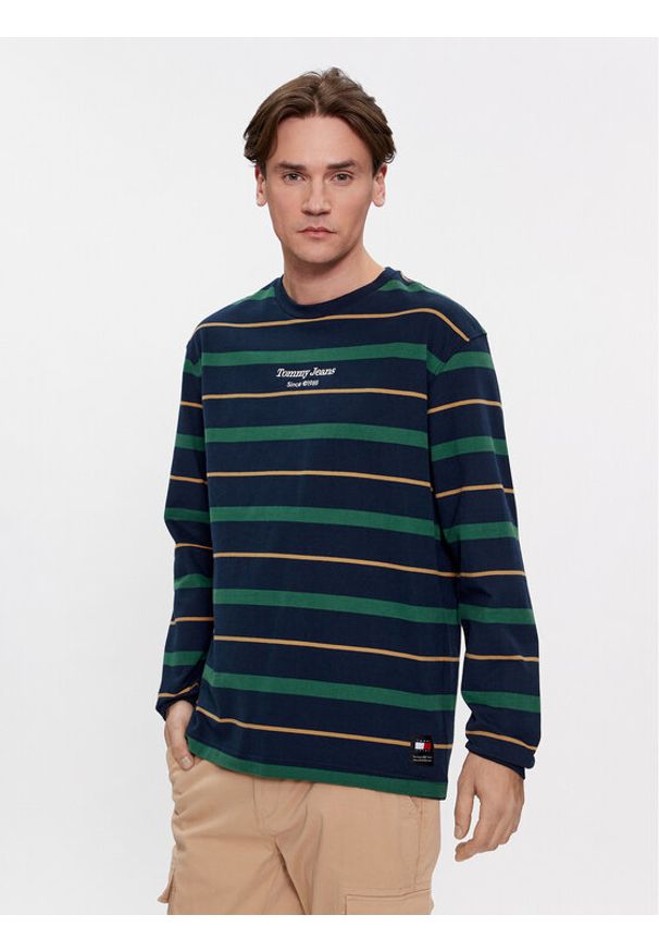 Tommy Jeans Longsleeve Stripe DM0DM18422 Kolorowy Regular Fit. Materiał: bawełna. Długość rękawa: długi rękaw. Wzór: kolorowy