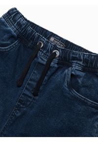 Ombre Clothing - Krótkie spodenki męskie jeansowe - ciemny jeans V3 W362 - XXL. Materiał: jeans. Długość: krótkie #6