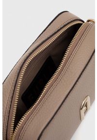 Furla torebka skórzana kolor beżowy. Kolor: beżowy. Materiał: skórzane. Rodzaj torebki: na ramię #3
