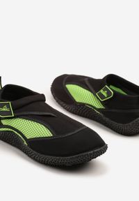 Born2be - Czarno-Zielone Buty Sportowe do Wody z Zapięciem na Rzep Ellienna. Okazja: na plażę, na co dzień. Zapięcie: rzepy. Kolor: czarny. Obcas: na płaskiej podeszwie #5