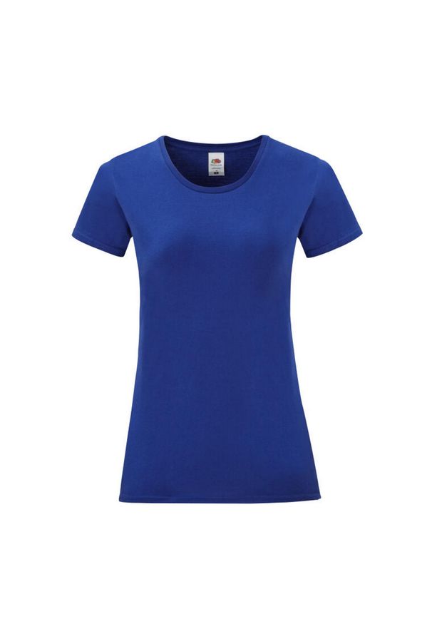 FRUIT OF THE LOOM - T-shirt Damski Iconic 150. Kolor: niebieski. Materiał: bawełna. Sport: turystyka piesza
