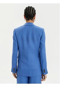 Marella Marynarka Afro 2413041094 Niebieski Regular Fit. Kolor: niebieski. Materiał: len #5