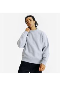 Decathlon - Bluza okrągły dekolt męska Elementals. Kolor: szary. Materiał: poliester, elastan, tkanina, prążkowany, bawełna, materiał #1