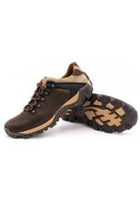 KENT Męskie buty trekkingowe 116 ciemny brąz brązowe. Okazja: na co dzień. Zapięcie: pasek. Kolor: brązowy. Materiał: jeans, skóra. Wzór: paski. Sezon: lato, jesień, wiosna #2