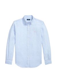 Polo Ralph Lauren Koszula 710B15594005 Niebieski jasny Custom Fit. Typ kołnierza: polo. Kolor: niebieski. Materiał: len #4