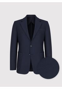 Pako Lorente - PAKO LORENTE - Granatowa marynarka jednorzędowa. Kolor: niebieski. Materiał: wełna #3
