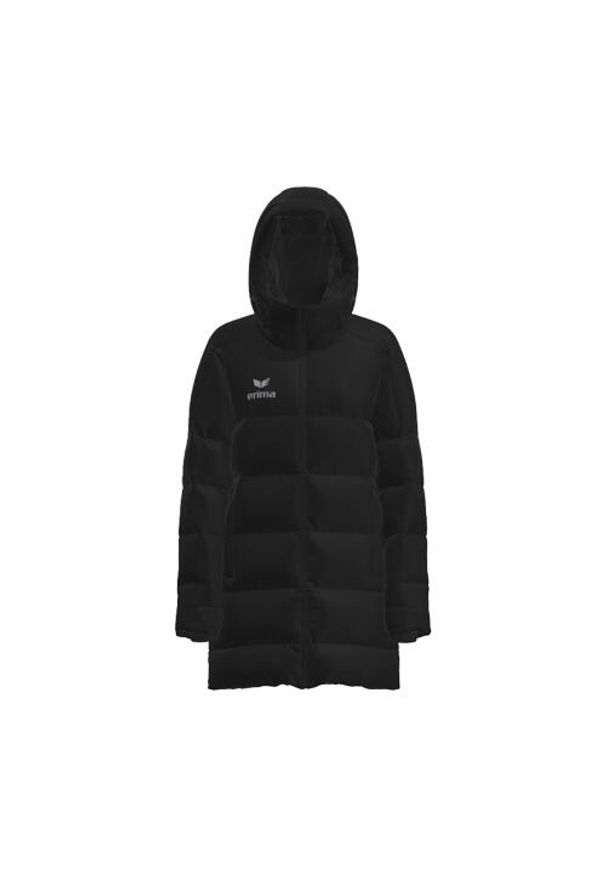 ERIMA - Damska długa kurtka Erima. Kolor: czarny. Materiał: puch. Długość: długie