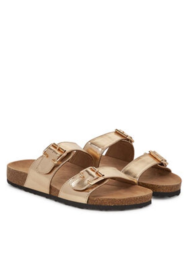 ONLY Shoes Klapki Onlmaxi-13 Pu Strap Buckle 15331392 Złoty. Kolor: złoty. Materiał: skóra