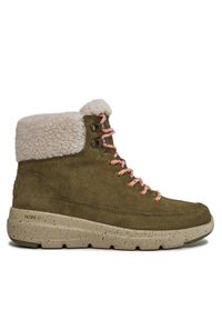 skechers - Skechers Trapery Glacial Ultra Woodsy 144175/OLV Zielony. Kolor: brązowy. Materiał: zamsz, skóra