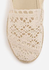 Born2be - Beżowe Ażurowe Espadryle na Podeszwie z Plecionki Satisfyinglys. Okazja: do pracy, na co dzień, na spotkanie biznesowe. Kolor: beżowy. Materiał: materiał, len. Szerokość cholewki: normalna. Wzór: ażurowy. Sezon: lato. Styl: boho, biznesowy, klasyczny, casual #5